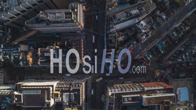 Aerial Topshot Of London Streets Uk, United Kingdom - Video Drone Footage