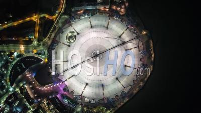 Top Down Overhead O2 Arena, Establishing Aerial View Shot Of London Uk, United Kingdom - Video Drone Footage