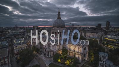 Amazing St Pauls Cathedral, Establishing Aerial View Shot Of London Uk, United Kingdom - Video Drone Footage