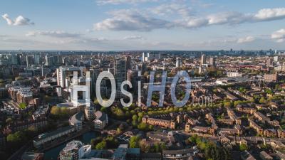 East Cental London, Generic Shot, Establishing Aerial View Shot Of London Uk, United Kingdom - Video Drone Footage