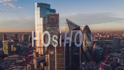 Magnificent City Of London, Establishing Aerial View Shot Of London Uk, United Kingdom - Video Drone Footage
