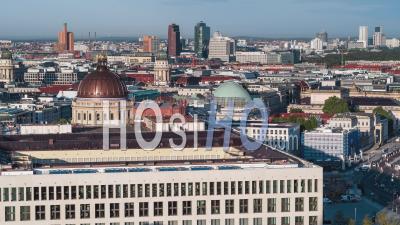 Establishing Aerial View Shot Of Berlin, Germany, Capital City, Alexanderplatz, Mitte - Video Drone Footage