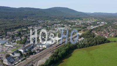 Aviemore In Scottish Highlands, Scotland, Uk - Video Drone Footage