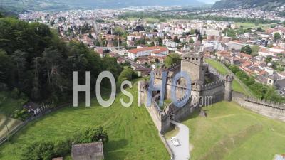 Castle Montebello, Bellinzona, Switzerland - Video Drone Footage