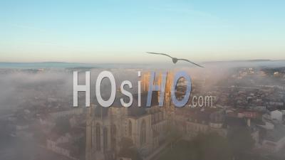 Toul Cathedral In The Morning Fog - Video Drone Footage