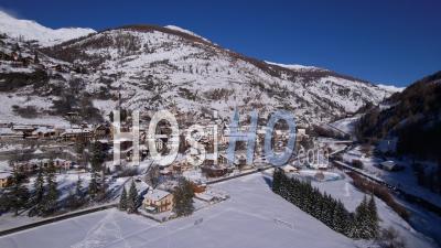 Aiguilles, Mountain Village In Queyras, Hautes-Alpes, France, Viewed From Drone
