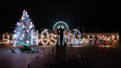Place Stanislas And Christmas Tree - Nancy - Video Drone Footage