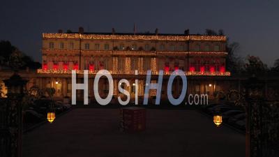 Government Palace Illumination Christmas - Nancy - Video Drone Footage