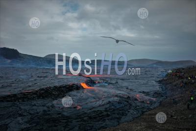 Volcan D'islande, Septembre 2021 - Photographie Aérienne