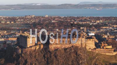 Establishing Aerial View Shot Of Edinburgh Uk, Scotland United Kingdom - Video Drone Footage