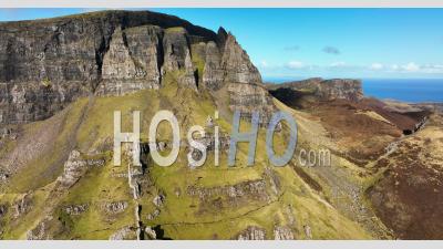 Aerial View Of The Quiraing At Trotternish On Isle Of Skye , Scotland - Video Drone Footage