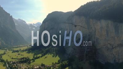 Lauterbrunnen, Switzerland, Daytime - Video Drone Footage