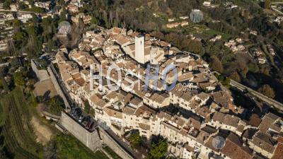 Saint Paul De Vence, Famous Village Perched On The French Riviera, Alpes Maritimes - Aerial Photography
