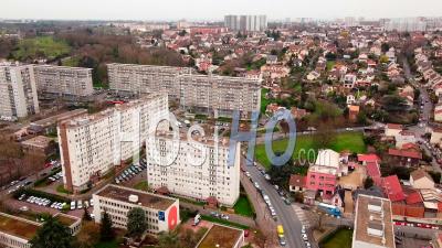 Building Blocks In Vitry-Sur-Seine Suburb - Video Drone Footage