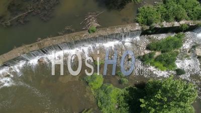 Dam On The River Arc, Bouches-Du-Rhone, Pays D'aix, Coudoux - Video Drone Footage