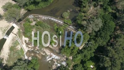 Dam On The River Arc, Bouches-Du-Rhone, Pays D'aix, Coudoux - Video Drone Footage