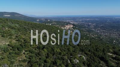 Mountains Around The Village Of Cabris Perched On A Hill, Provence - Video Drone Footage