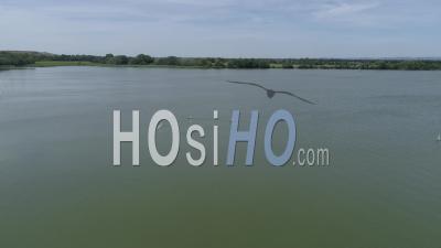 Pond Near Village Of Entressen, Bouches-Du-Rhône, France - Video Drone Footage