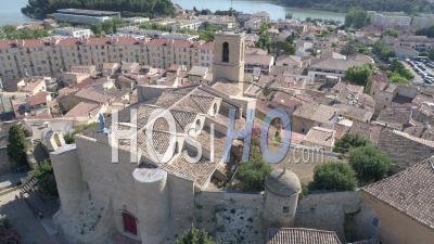 Village Of Istres, Historical Center, Notre Dame De Beauvoir Church - Video Drone Footage