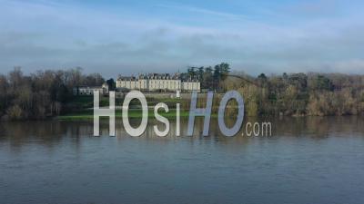Menars Castle On The Banks Of The Loire, Menars, Loire Valley Unesco World Heritage Site, Loir-Et-Cher, France - Video Drone Footage