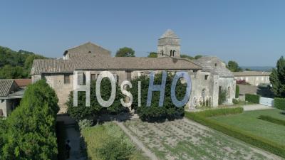 Saint-Paul-De-Mausole Monastery, Alpilles Regional Nature Park, Bouches-Du-Rhone, France - Video Drone Footage
