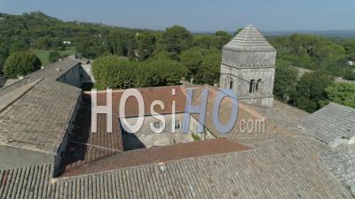 Saint-Paul-De-Mausole Monastery, Alpilles Regional Nature Park, Bouches-Du-Rhone, France - Video Drone Footage