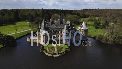 Missillac's Castle In Springtime, France - Drone Point Of View