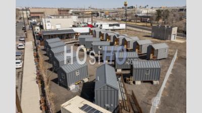 Tiny Homes For The Homeless - Aerial Photography