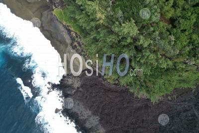 Reunion Island, Lava Flows From 2007 At The Vieux Port Du Tremblet Into The Indian Ocean - Aerial Photography