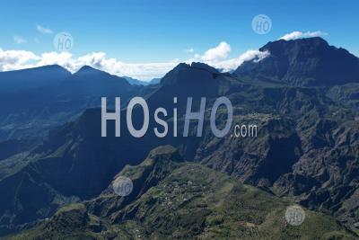 Reunion Island, Department Of The Reunion National Park, Mafate Cirque, France - Aerial Photography