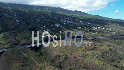 Reunion Island, Saint Paul, Saint Leu, The Hauts De Saint Leu And The Sugar Cane Fields, France - Video Drone Footage