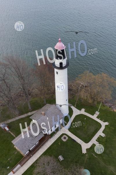Pointe Aux Barques Lighthouse - Aerial Photography
