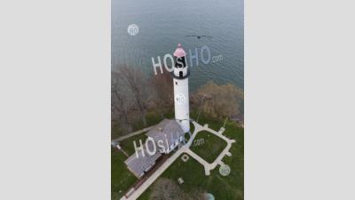 Pointe Aux Barques Lighthouse - Aerial Photography