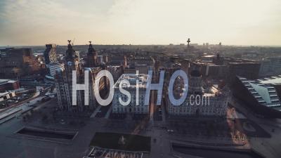  Establishing Aerial View Shot Of Liverpool Uk, Merseyside, England United Kingdom - Video Drone Footage