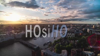 Establishing Aerial View Shot Of London Uk, United Kingdom, Palace Of Westminster, Parliament, Big Ben, Incredible Afternoon Light - Video Drone Footage