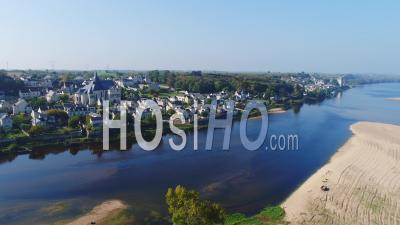 Candes-Saint-Martin, Labelled Les Plus Beaux Villages De France, Loire Valley, France - Drone Point Of View