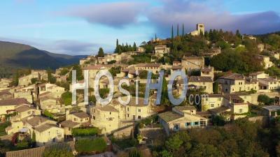 Mirmande, Labelled The Most Beautiful Villages Of France, Drome, France - Drone Point Of View