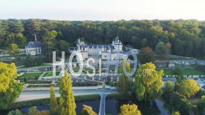  Chateau D'usse In Autumn, Usse Castle, Rigny-Usse, Indre-Et-Loire, France - Drone Point Of View