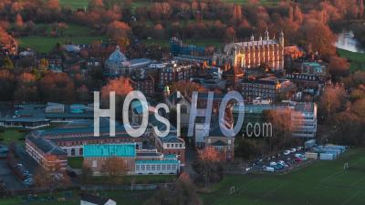 Establishing Aerial View Shot Of Windsor Uk, Berkshire, England United Kingdom Day - Video Drone Footage