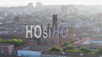 Establishing Aerial View Shot Of Toulouse Fr, Haute-Garonne, France - Video Drone Footage