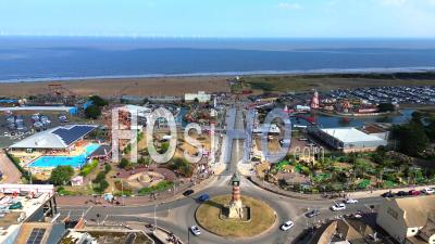Skegness Beach And Clock Tower, Filmed By Drone