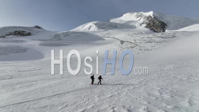 Ski Touring At Saas Fee - Video Drone Footage
