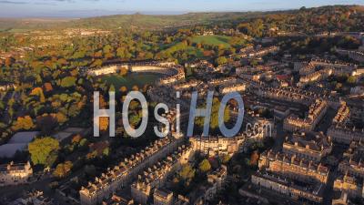  Ville Géorgienne De Bath, Le Cirque Et Le Royal Crescent, Somerset, Angleterre - Vidéo Par Drone