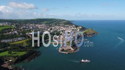 United Kingdom, Devon, North Devon Coast, Ilfracombe, Aerial View Over The Town - Video Drone Footage
