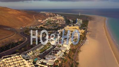 Spain, Canary Islands, Fuerteventura, Jandia Peninsula, Morro Jable - Video Drone Footage