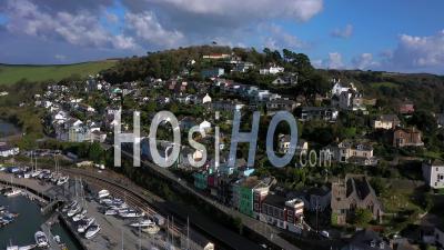 Dartmouth, Kingswear And The River Dart, Devon, England - Video Drone Footage