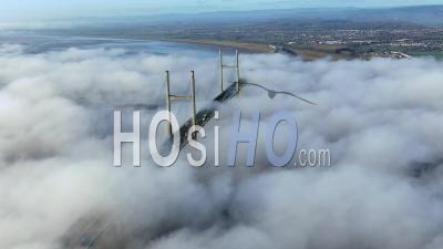 Second Severn Bridge, River Severn, Gloucestershire, England - Video Drone Footage