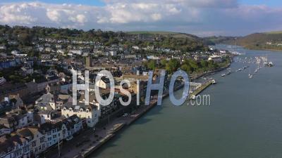 Dartmouth, Kingswear And The River Dart, Devon, England - Video Drone Footage