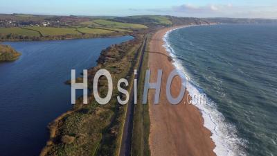 Vue Aérienne De Slapton Sands, Devon, Angleterre - Vidéo Drone