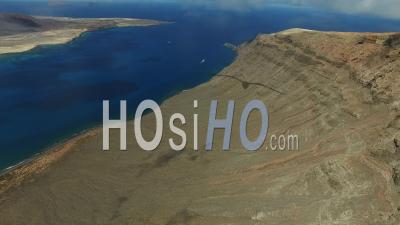 Isla Graciosa View By Drone From Mirador Del Sol, Lanzarote
